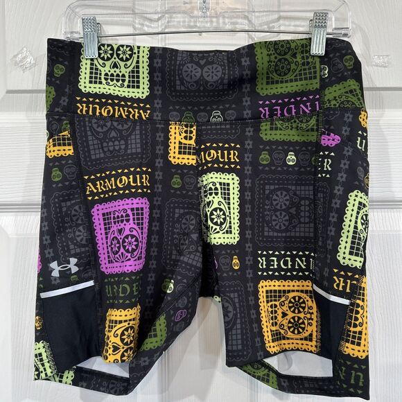 Under armour Pants - Under Armour Women's L Day of The Dead Training Tights Bike Shorts Pockets